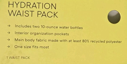 ALL IN MOTION HYDRATION WAIST PACK RUNNING BELT TWO 10OZ WATER BOTTLES. - BLACK - 第 4/4 張圖片