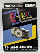 Casio EZ Label Printer Tape IR-9X2 Clear Tape Black Ink 2 9mm - EB-19441