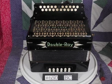 Hohner Double Ray Black Dot DeLuxe BC button accordion 3 voice restored & tuned