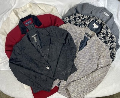 Vintage Women s Mixed Blazer Lot (6) Size 12 Crop, Wool, Tweed Talbot Kasper 