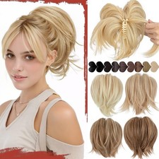 Short Ponytail Claw Pony Tail Bendable Clip In Real As Human Hair Extensions 6"