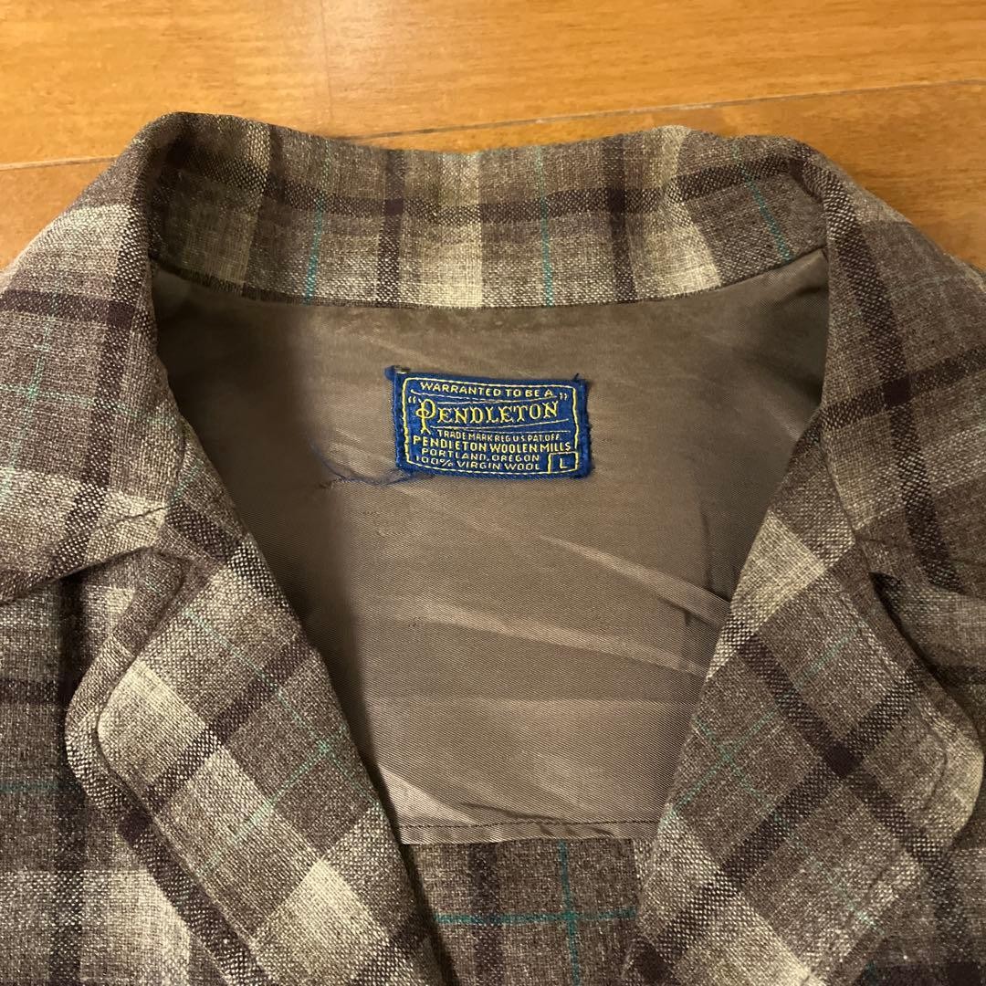 Pendleton Wool Blouson Jacket Brown Check Vintage… - image 4
