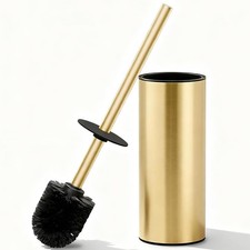 Toilet Brush and Holder Set, 304 Stainless Steel Toilet Brush with Long Brush...