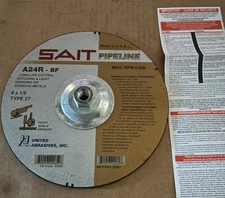 SAIT | 22062 | Cut-Off & Grinding Wheel Type 27 | 9" X 1/8" X 5/8"-11 | 10 PACK