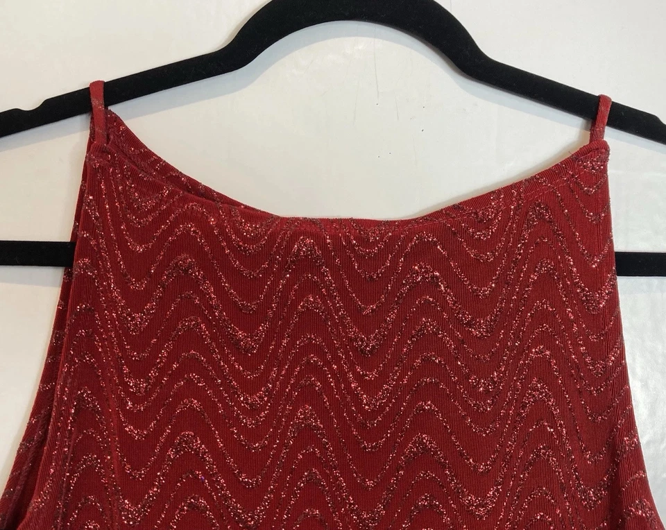 Camiseta sin mangas vintage Y2K sombra de ojos rojo cereza carmesí talla XL brillo hada grunge Foto 4 de 4