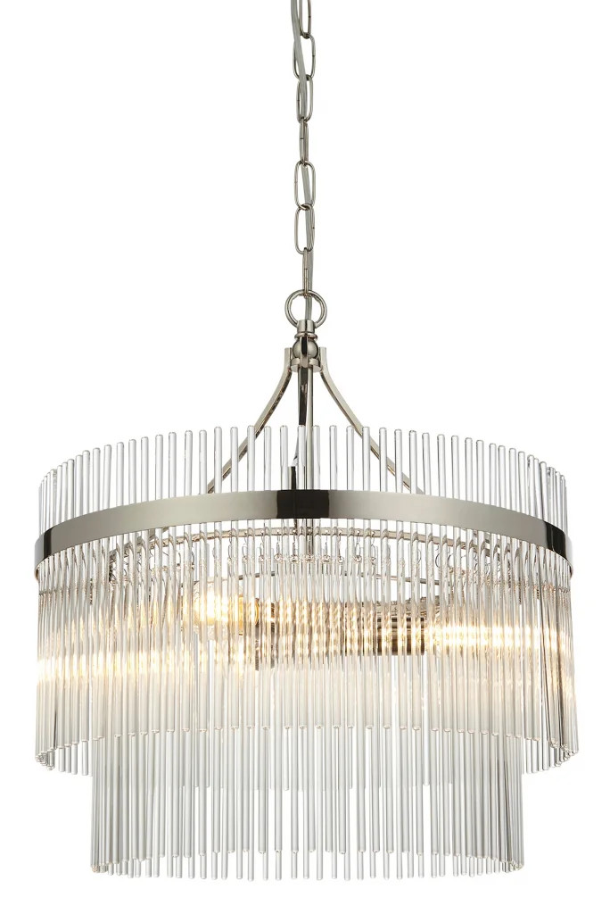 Ceiling Light Silver Marietta 3 Polished Nickel Endon 104113