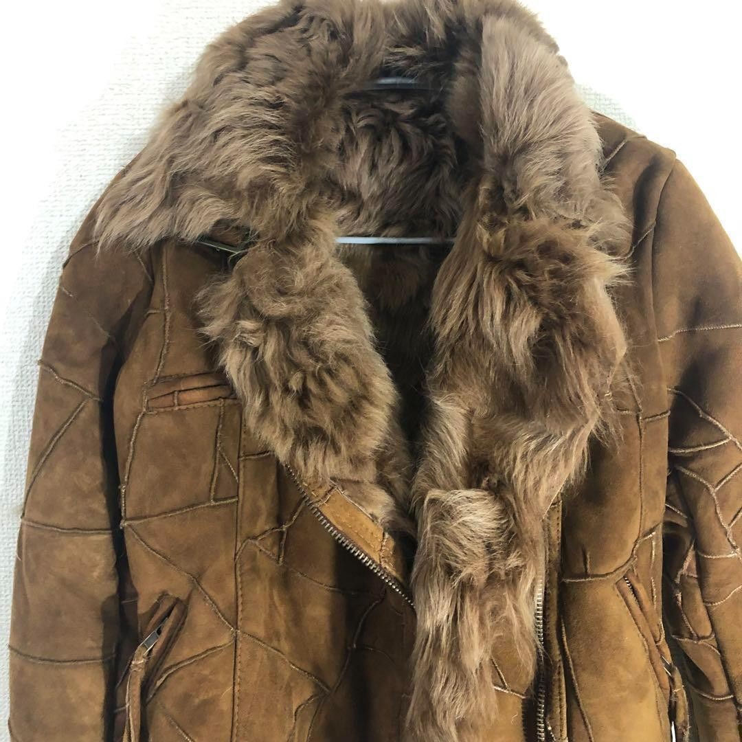 Only one   Patchwork  sheepskin riders jacket - image 17