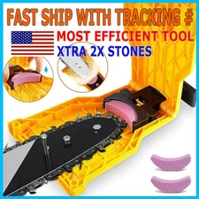 3PC Fast Chainsaw Chain Sharpening Jig Portable Drill Crank Sharpener Tool Set