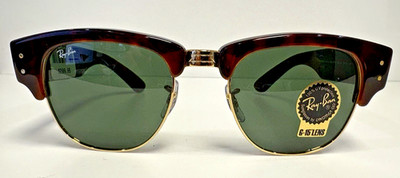 RAY-BAN RB0316S 990/31 Mega Clubmaster TOROISE Gold Frame Green Lens 53mm