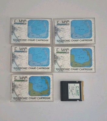 6 Vintage C-MAP Electronic Chart Cartridges: Bahamas,,Florida,Virgin Islands