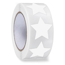 White Star Stickers Roll, 500 PCS Small 1 Inch Self-Adhesive...