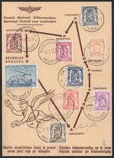 EST 785 - 21/8/1950 - Helicopter air mail post card sent from Belgium to inland.
