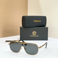 Versace VE2188 Rimless Shield Sunglasses Gold Metal 130-46-145