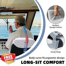 Vancus Low Back Folding Boat Seats Padded Fishing Chair Swivel White/Black