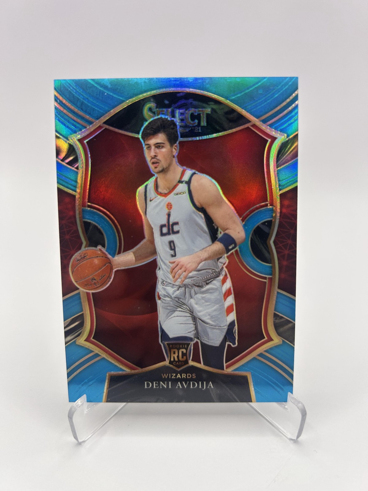 2020-21 Panini Select #69 Deni Avdija Light Blue Prizms #/299 Rookie Card RC