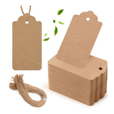 Kraftpapier Anh&auml;nger 100 St&uuml;ck 4 7 cm Juteschnur Geschenkanh&auml;nger DIY Basteln