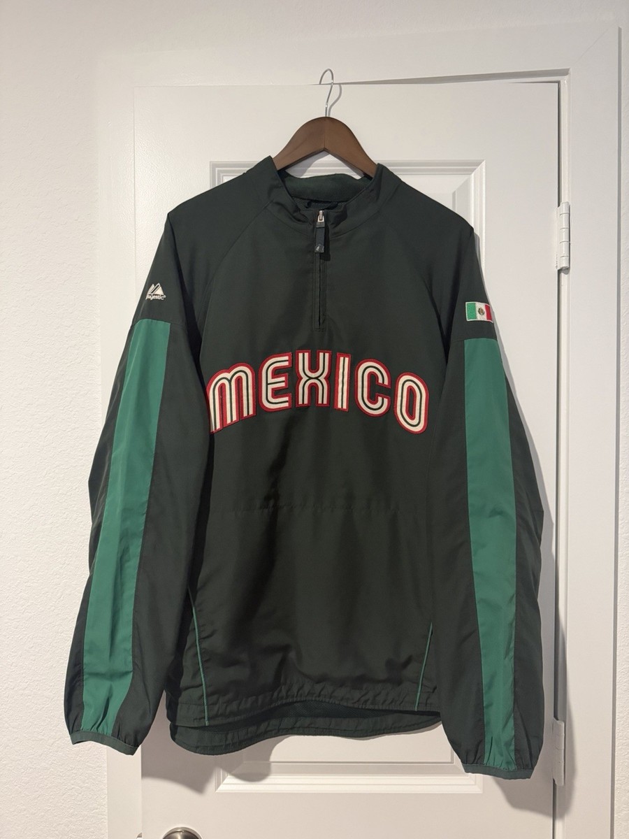 Majestic Mexico WBC Cool Base 1/4 Zip Windbreaker Large | eBay