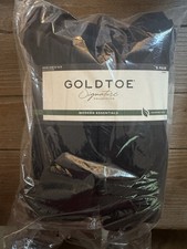 2 Goldtoe Signature Gold Men's 6-Pack Black Repreve Crew Socks Size 6-12.5 - New