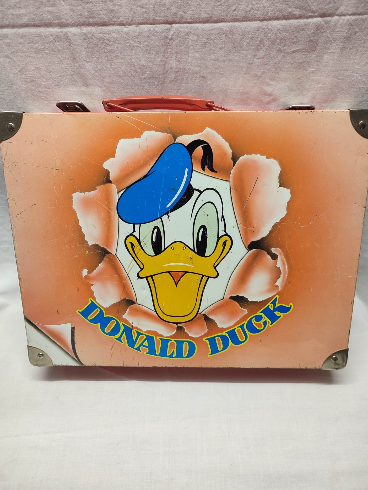 Scatola Latta Disney Donald Duck Vintage Anni 70/80 Raro Valigetta Pubblicità
