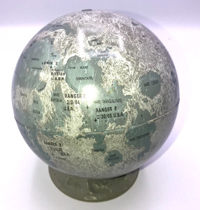 REPOGLE THE MOON GLOBE LUNAR LANDING SITES ADLER PLANETARIUM 1963