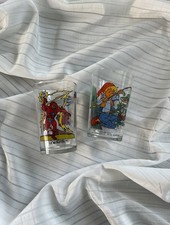 Lot de 2 Verres à Moutarde Décorés Vintage