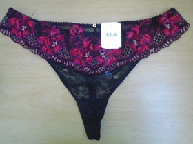 Aubade Thong String XL Melodie D'Ete Black Cherry IC26 FR 5 EU 44 New