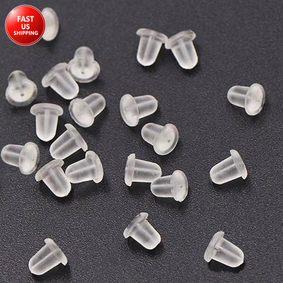 Silicone Earring Backs, 200 Pcs Soft Clear Hypoallergenic Replacement Stoppers f