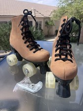 WOMENS ROLLER SKATES BROWN CLEAR WHEELS SIZE 37