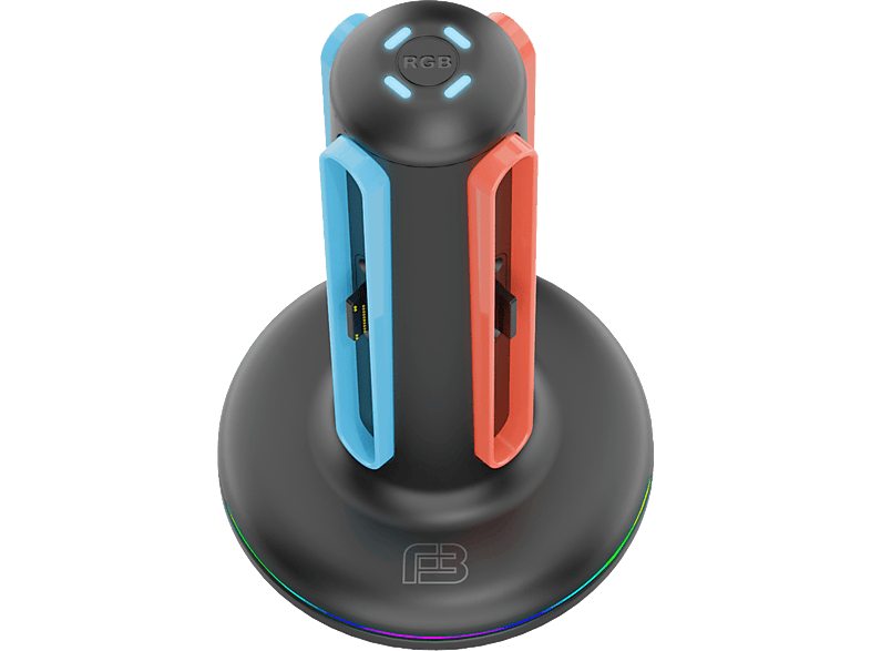 Base de carga - Ardistel Blackfire Quad Charger for Joy-Con RGB LED, Carga cuádr