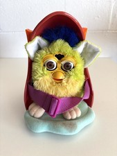1999 Kiwi Furby Lime Green, Yellow, Dark Blue Hair, Brown Eyes As-Is Untested