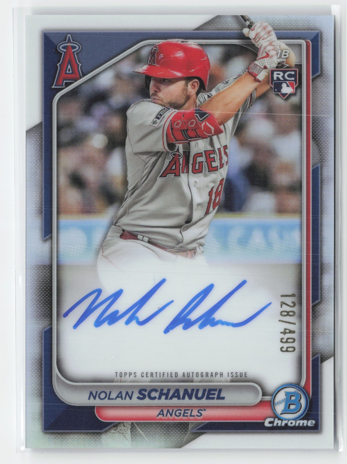 2024 Bowman #CRA-NS Nolan Schanuel Chrome Rookie Autographs Refractors #/499