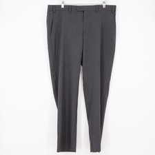 Chaps Dress Pants Mens 36x30 Total Comfort Charcoal Grey Flat Front Excellent