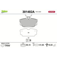 Valeo BremsbelÄGe Satz Hinterachse Passend FüR Vw Transporter | 301482A