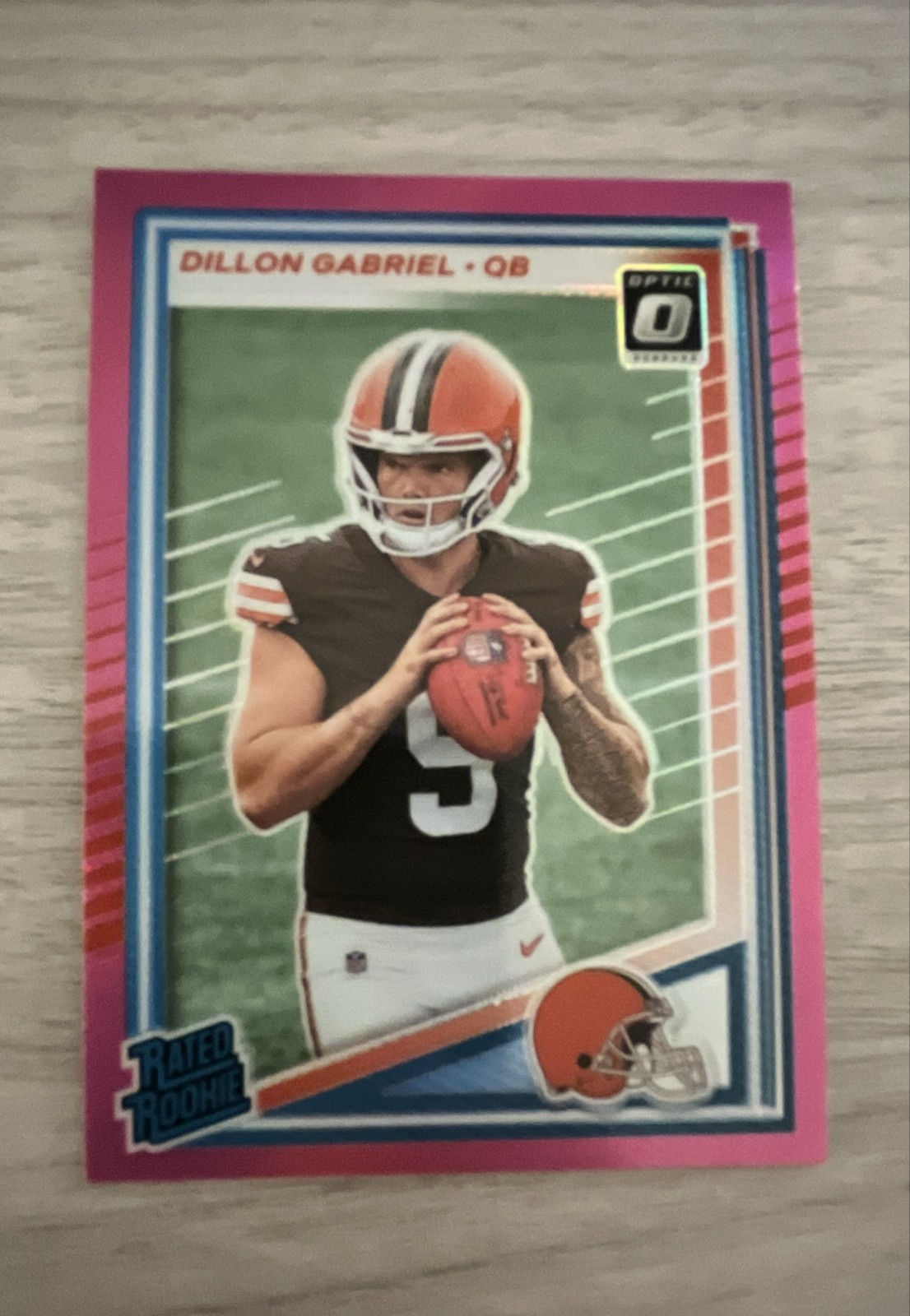 2025 Panini Donruss - Rated Rookie Dillon Gabriel #316 Optic Preview Pink Prizm