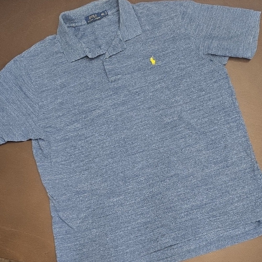 POLO by Ralph Lauren Heathered Blue Polo Shirt XX… - image 1