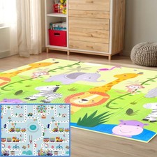 Extra Large 2 Graphics in 1 Foldable Baby Play Mat/Tummy Time Mat  71  x59  Play