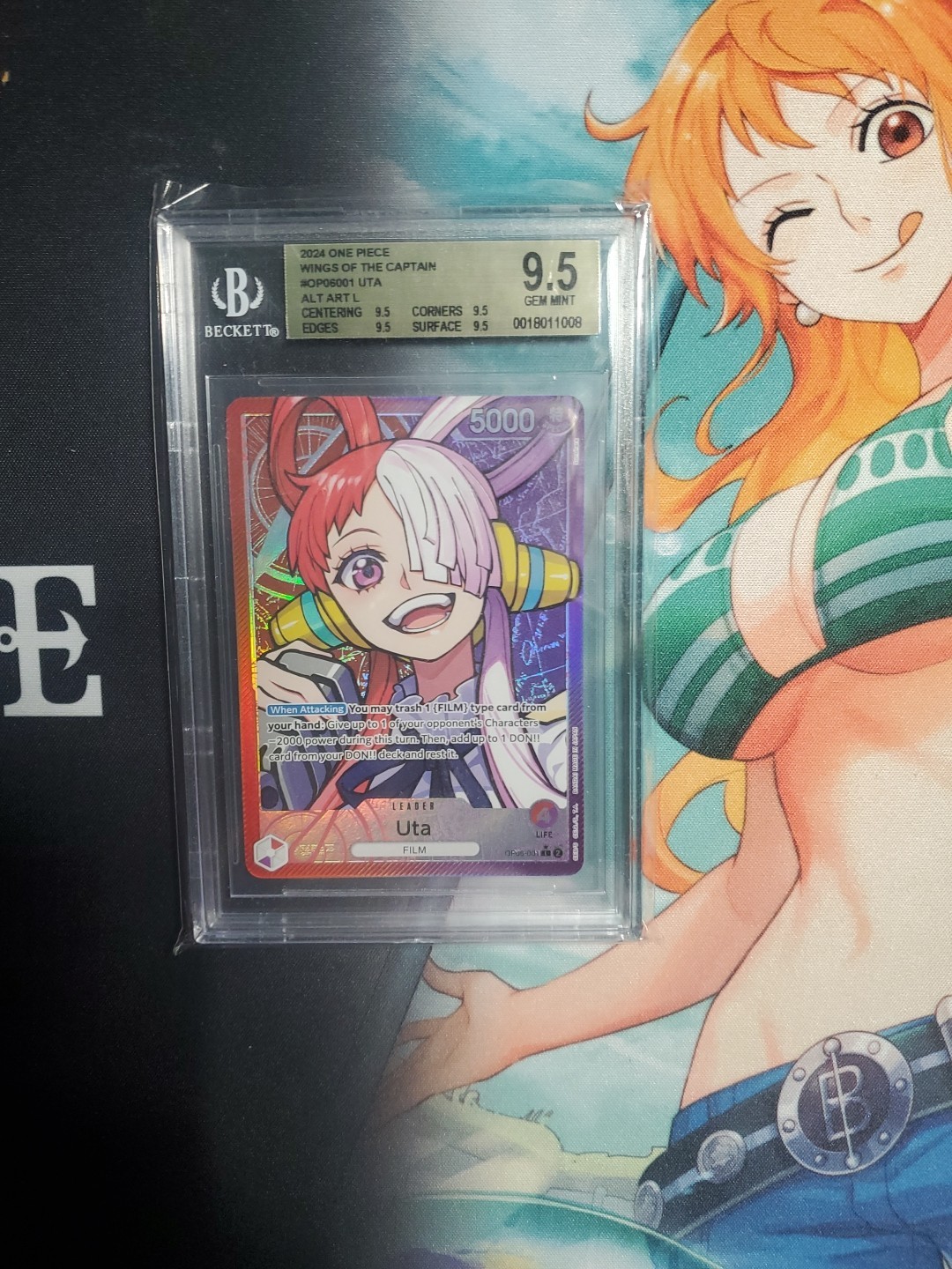 Uta Leader AA OP06-001 One Piece Wings of the Captain English Pristine BGS 9.5