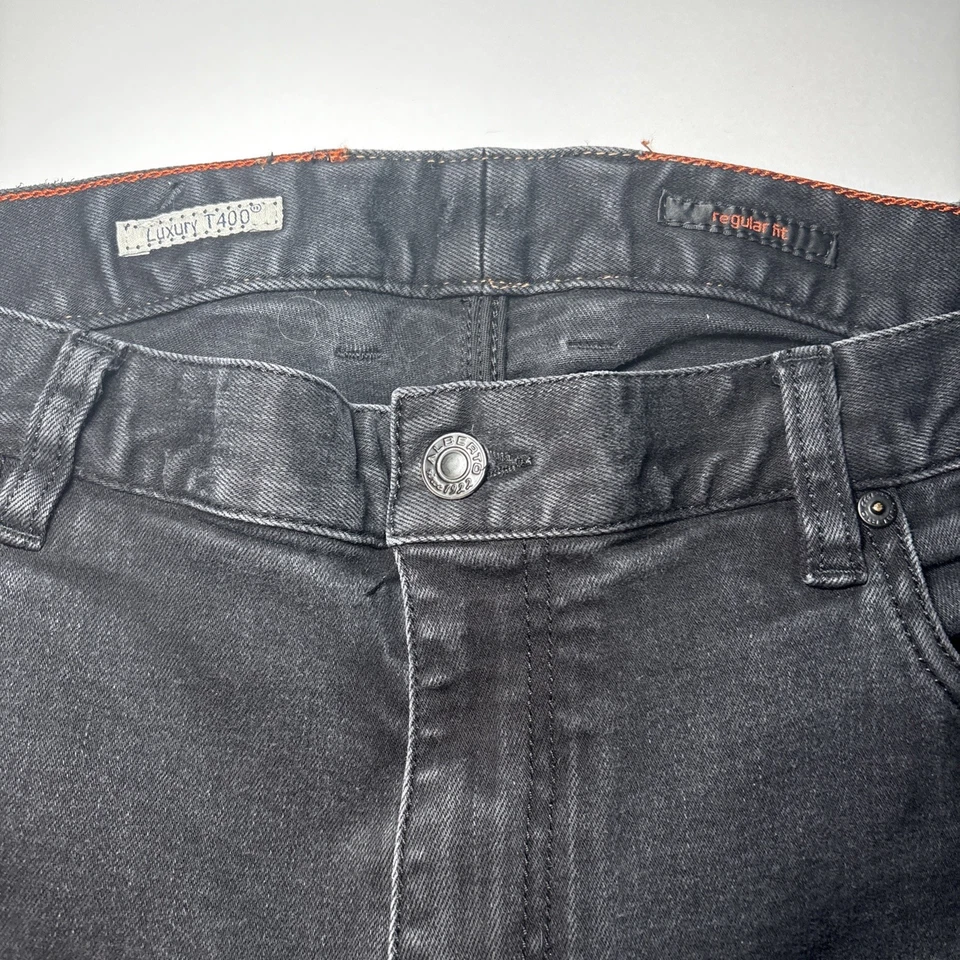 Pantalones de mezclilla Alberto para hombre 38x36 negros calce regular lujo T400 elásticos (36x34) Foto 4 de 4
