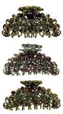 Set of 3Metal Jaw Claw Clips Butterfly Design Thick hair 3 Color RW6132-3