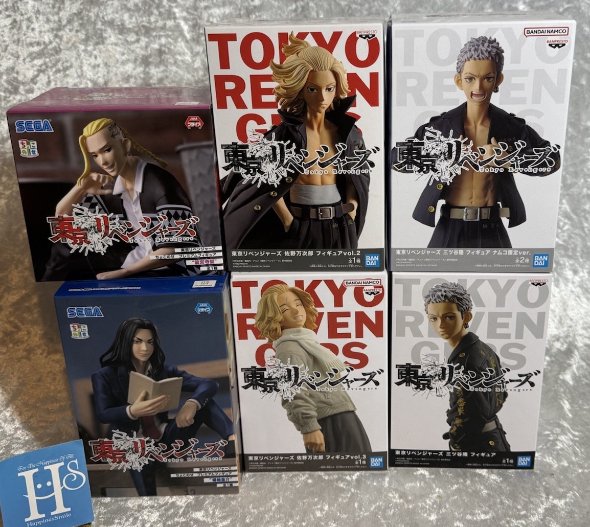 Juego de 6 figuras Tokyo Revengers Mikey Draken Baji Mitsuya nuevo Japón auténtico