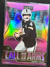 2021 Playoff Call to Arms Pink Parallel Prizm # CA-DCA Derek Carr - Raiders NFL