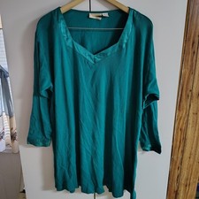 Victoria's Secret Nightshirt Women  s M/L Teal Gold Label RN 70091 VTG 80s Cotton