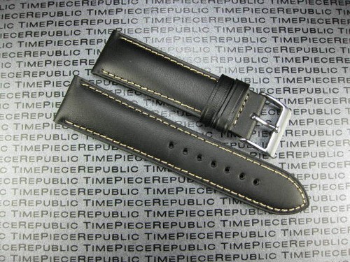 20mm Top Quality Black GENUINE CALF LEATHER STRAP Watch Band IWC Top Gun Pilot - Picture 18 of 32