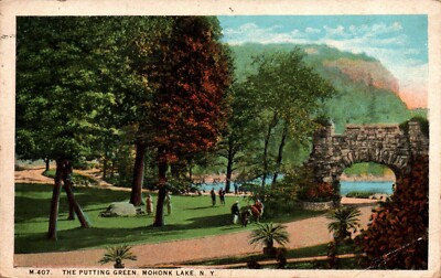 POSTCARD THE PUTTING GREEN MOHAWK LAKE NEW YORK - 1933