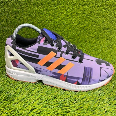 Adidas ZX Flux Mens Size 7.5 Purple Black Orange Walking Running