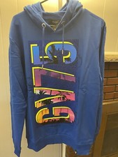 Avenue George V Paris NWT SZ L Blue GV 75 Hoodie Sweatshirt Rhinestone