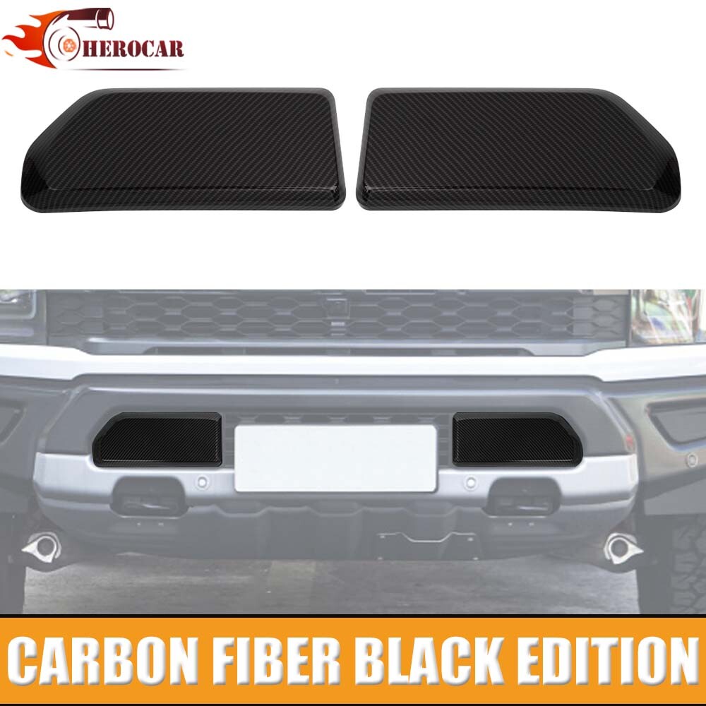 2pcs Front Bumper Corner Cover Trim Accessories For Ford F150 2021+ Carbon Fiber