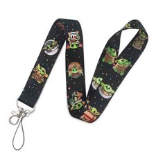 Baby Yoda Cute Character Star Wars Mandalorian Black ID Badge Holder Lanyard