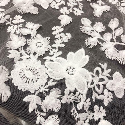 Spitzenstoff lebendige Blume Stickerei Netz Stoff zum Selbermachen Kleid Brautschleier vom Hof - Bild 4 von 7