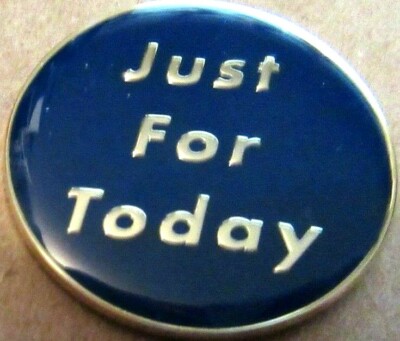  JUST FOR TODAY Narcotics Anonymous Blue 15 Year Medallion Silver Clean NA token